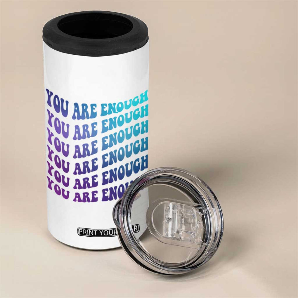 Suicide Prevention Awareness 4 in 1 Can Cooler Tumbler Teal Purple You Are Enough TB09 Print Your Wear