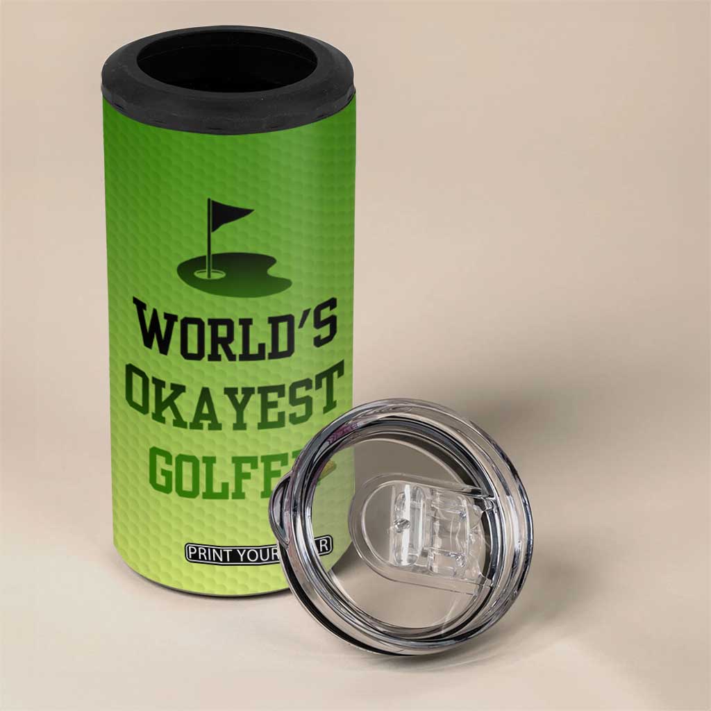Gifts for Golf Player 4 in 1 Can Cooler Tumbler World's Okayest Golfer TB09 Print Your Wear