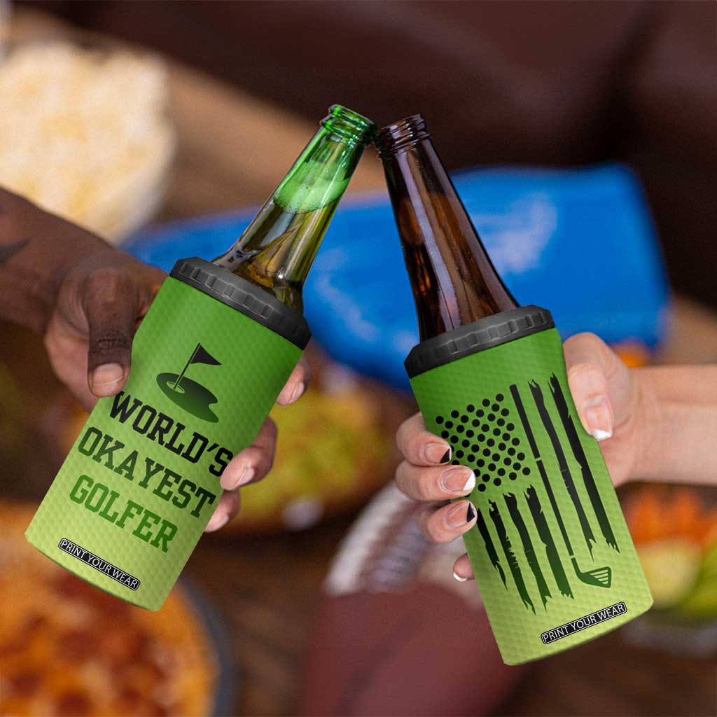 Gifts for Golf Player 4 in 1 Can Cooler Tumbler World's Okayest Golfer TB09 Print Your Wear
