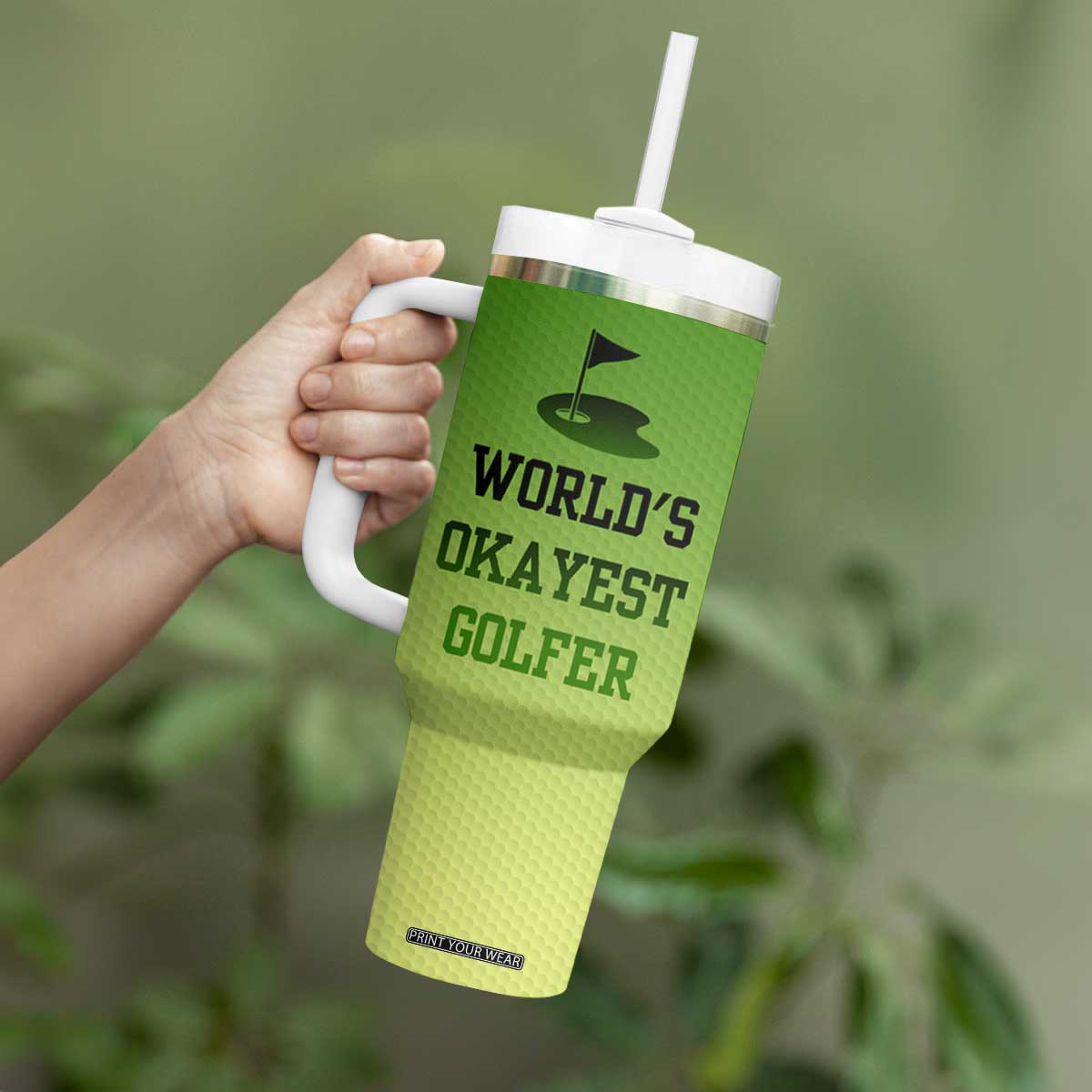 Gifts for Golf Player Tumbler With Handle World's Okayest Golfer TB09 Print Your Wear