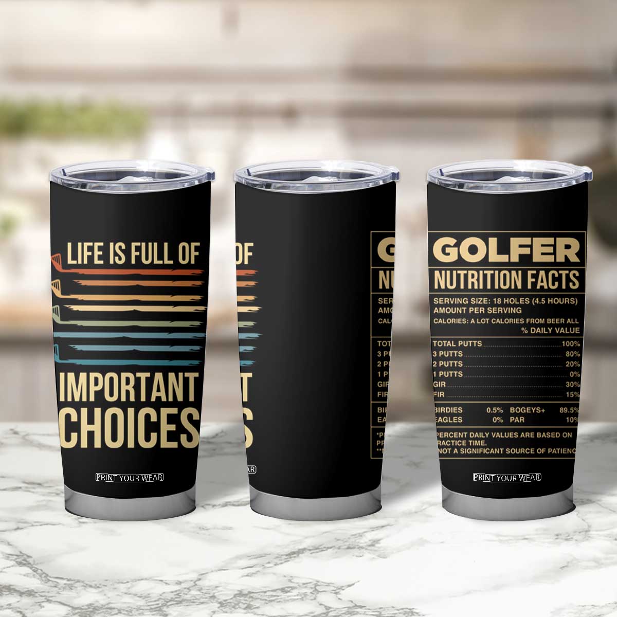 Golf Player Tumbler Cup Life Is Full Of Important Choices TB09 Print Your Wear