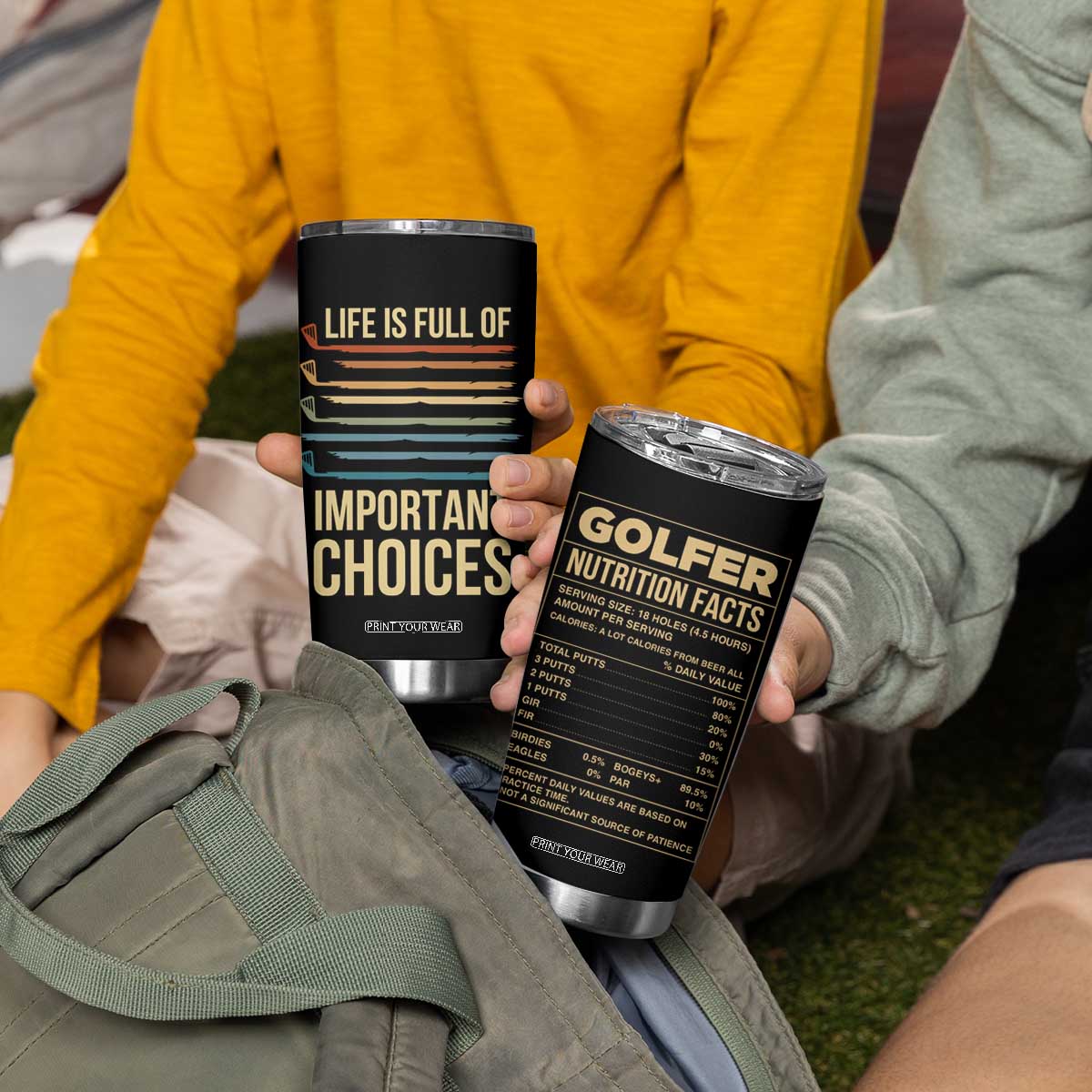 Golf Player Tumbler Cup Life Is Full Of Important Choices TB09 Print Your Wear