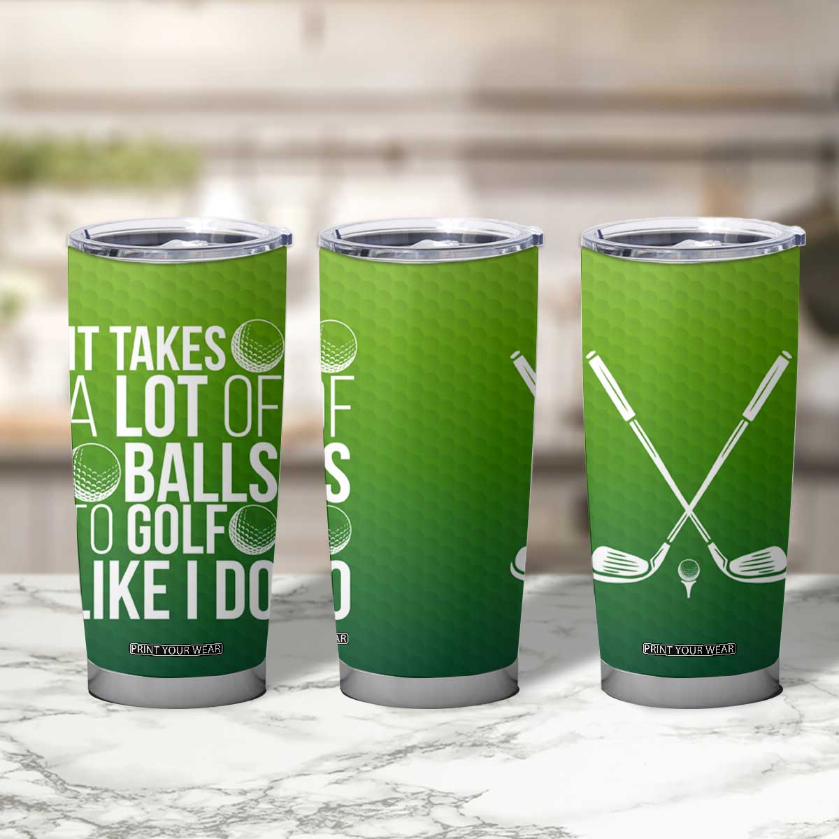 Gifts for Golf Player Tumbler Cup It Takes A Lot Of Balls To Golf Like I Do TB09 Print Your Wear
