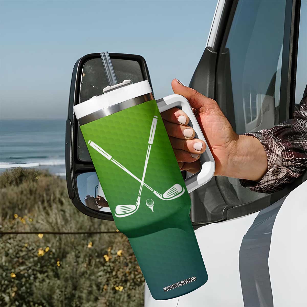 Gifts for Golf Player Tumbler With Handle It Takes A Lot Of Balls To Golf Like I Do TB09 Print Your Wear