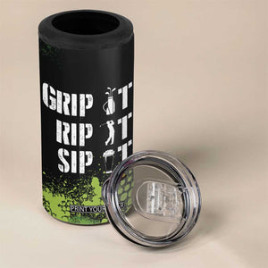 Personalized Funny Golf Player 4 in 1 Can Cooler Tumbler Custom Name Grip It Rip It Sip It Beer Drinking TB09 Print Your Wear