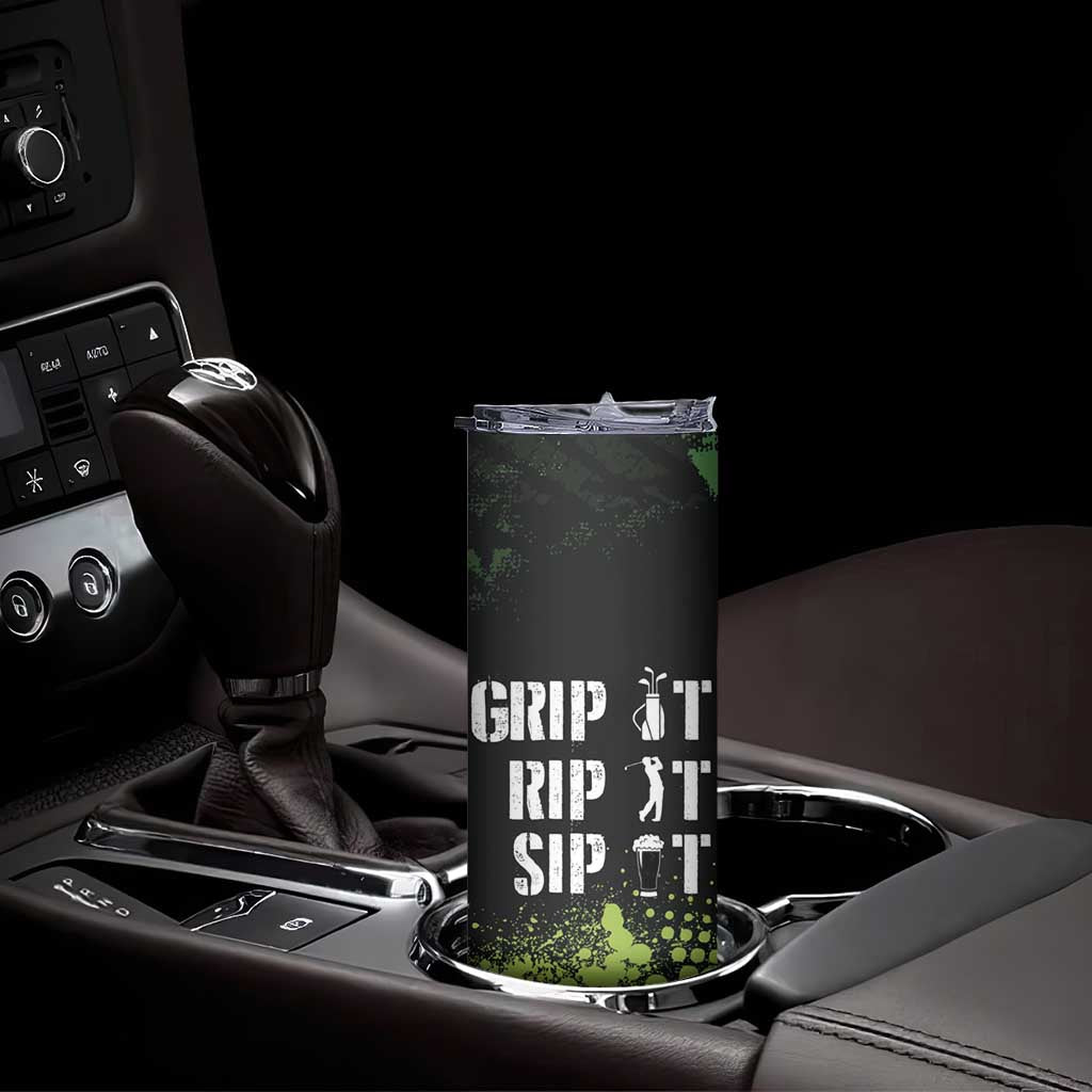 Personalized Funny Golf Player Skinny Tumbler Custom Name Grip It Rip It Sip It Beer Drinking TB09 Print Your Wear
