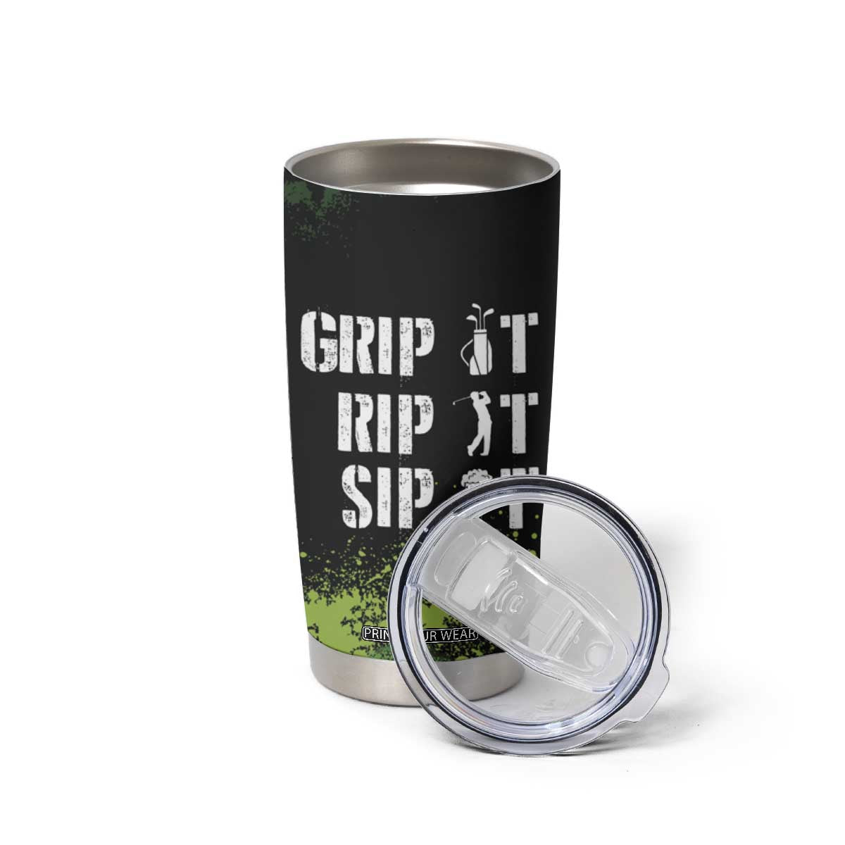 Personalized Funny Golf Player Tumbler Cup Custom Name Grip It Rip It Sip It Beer Drinking TB09 Print Your Wear