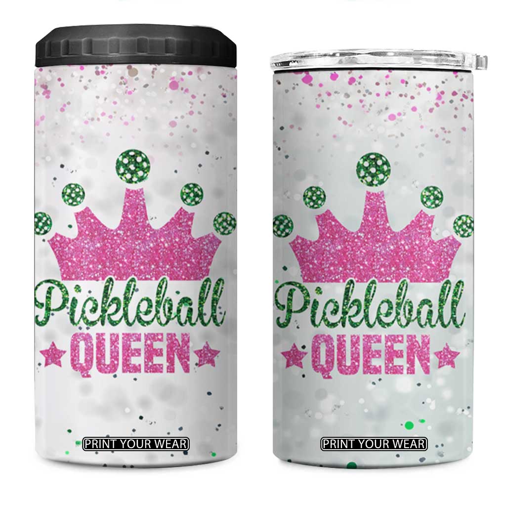 Gifts for Pickleball Lover 4 in 1 Can Cooler Tumbler Pickleball Queen TB09 One Size: 16 oz Pink Green Print Your Wear