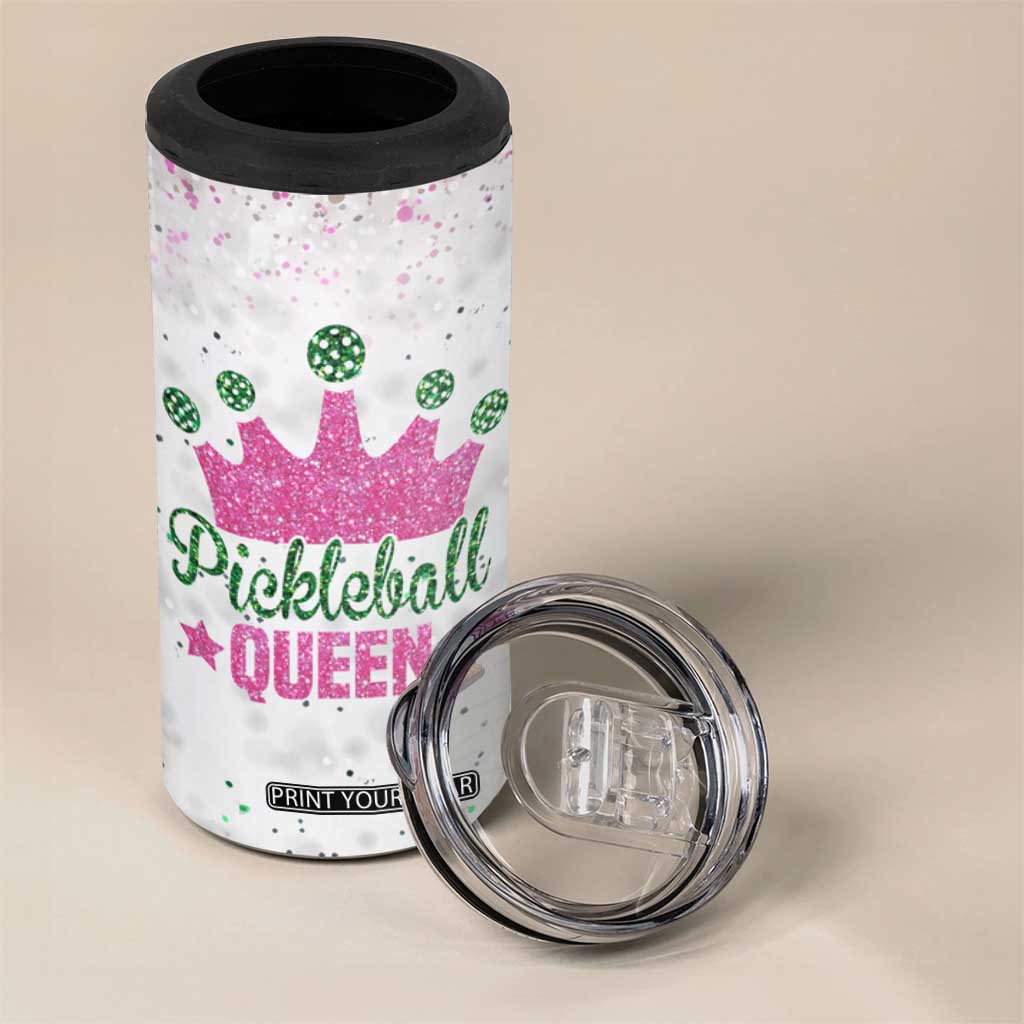 Gifts for Pickleball Lover 4 in 1 Can Cooler Tumbler Pickleball Queen TB09 Print Your Wear