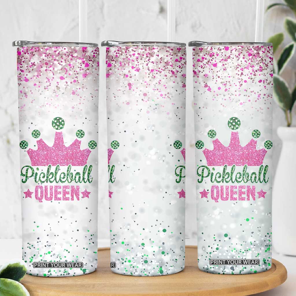 Gifts for Pickleball Lover Skinny Tumbler Pickleball Queen TB09 Print Your Wear