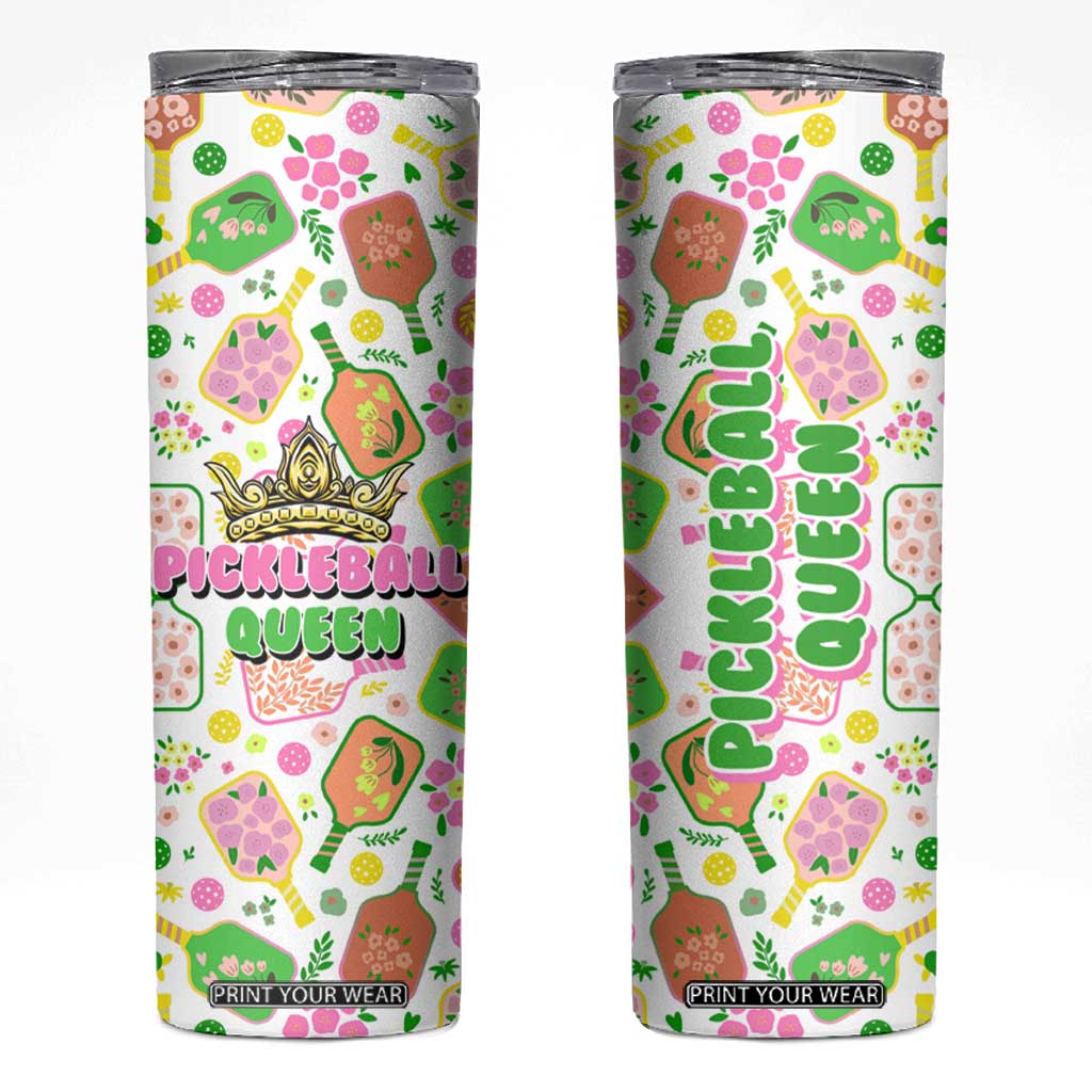 Pickleball Player Skinny Tumbler Pickleball Queen TB09 Pickleball Print Your Wear