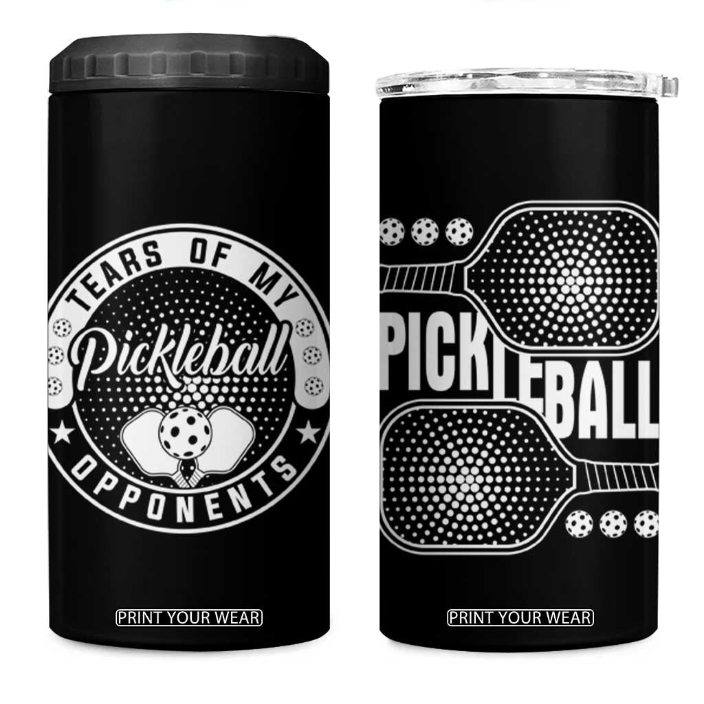 Funny Pickleball Player 4 in 1 Can Cooler Tumbler Tears of My Pickleball Opponents TB09 One Size: 16 oz Black Print Your Wear