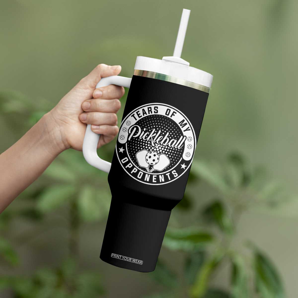 Funny Pickleball Player Tumbler With Handle Tears of My Pickleball Opponents TB09 Print Your Wear