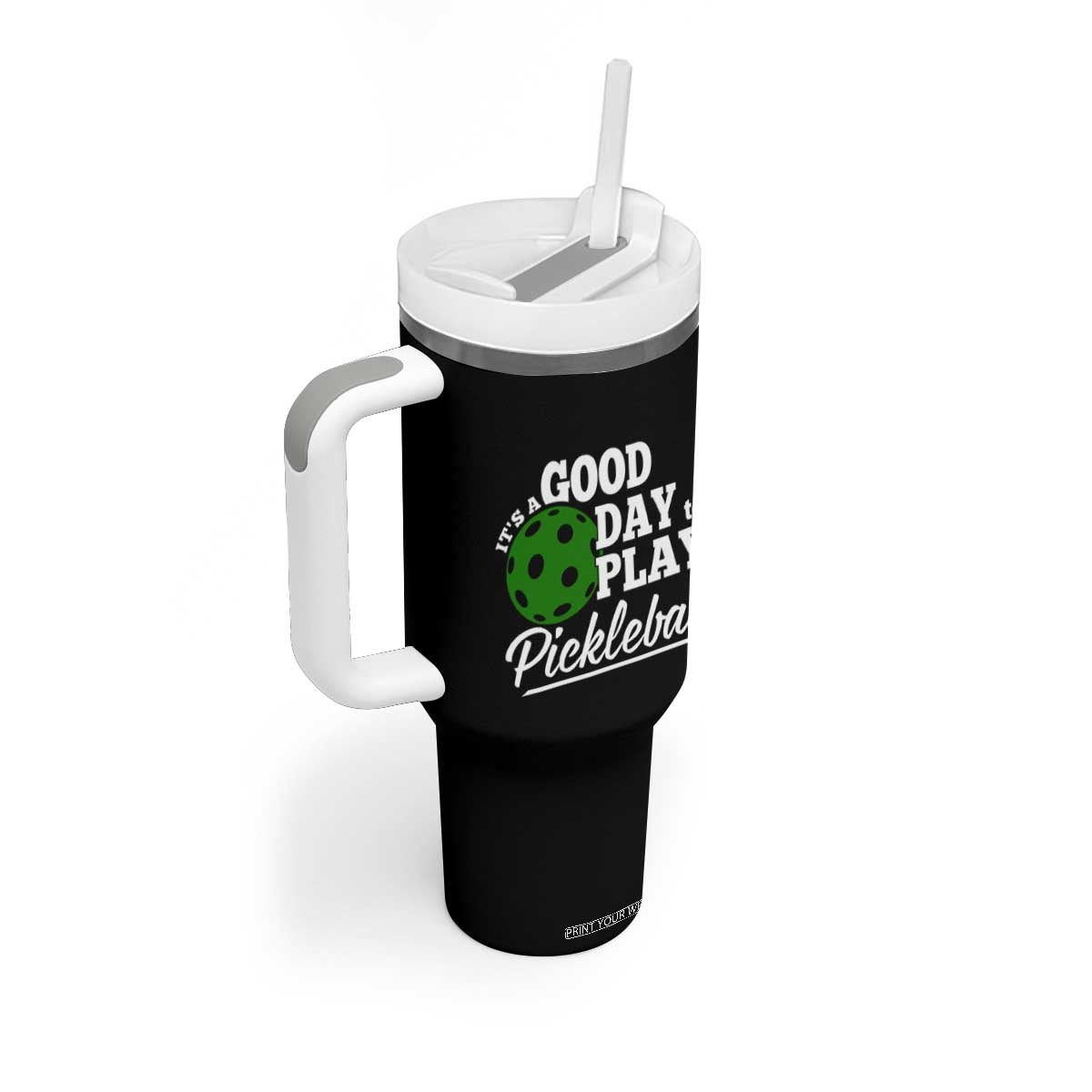 Personalized Pickleball Player Tumbler With Handle Custom Name It's A Good Day To Play Pickleball TB09 Print Your Wear