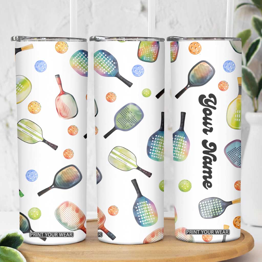 Personalized Pickleball Player Skinny Tumbler Custom Name Pickle Ball Lover TB09 Print Your Wear