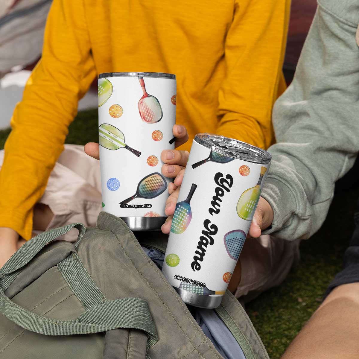 Personalized Pickleball Player Tumbler Cup Custom Name Pickle Ball Lover TB09 Print Your Wear