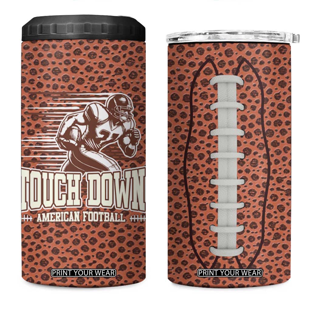 Gifts for Football Lover 4 in 1 Can Cooler Tumbler Touch Down American Football TB09 One Size: 16 oz Football Ball Print Your Wear