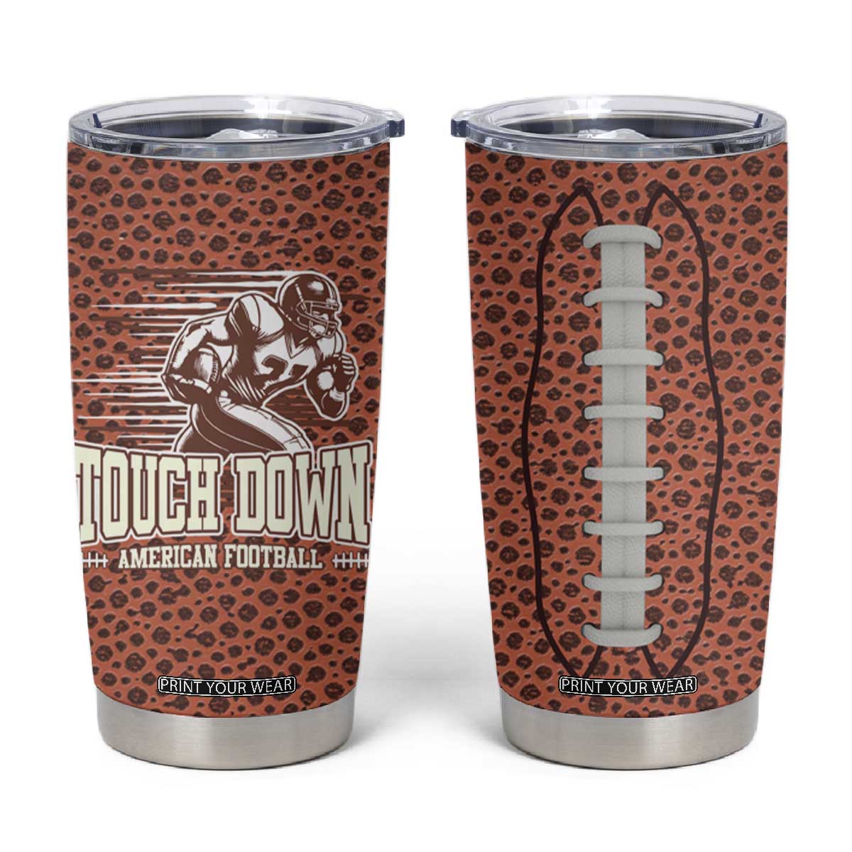 Gifts for Football Lover Tumbler Cup Touch Down American Football TB09 Football Ball Print Your Wear