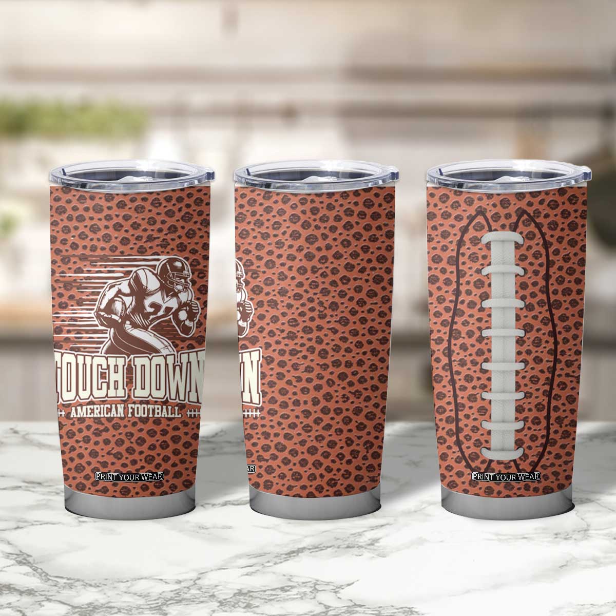 Gifts for Football Lover Tumbler Cup Touch Down American Football TB09 Print Your Wear