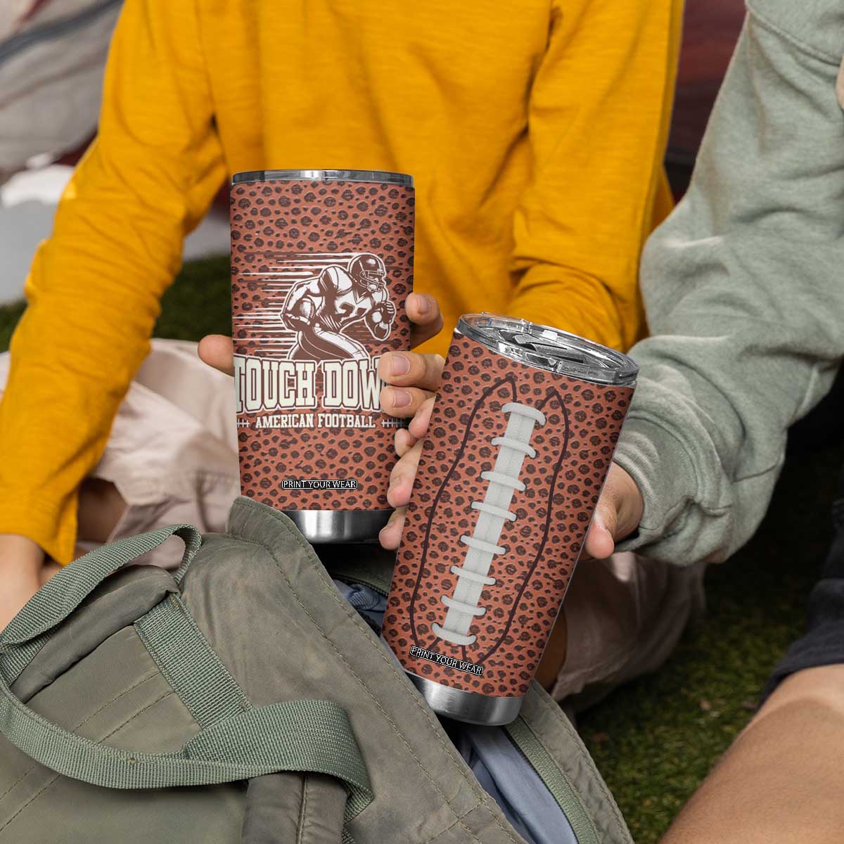 Gifts for Football Lover Tumbler Cup Touch Down American Football TB09 Print Your Wear