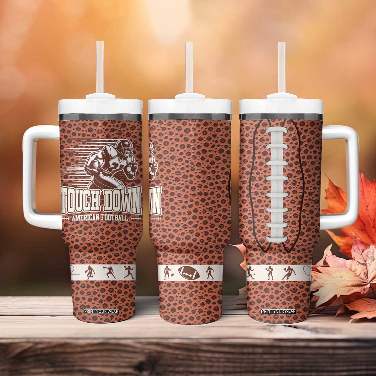 Gifts for Football Lover Tumbler With Handle Touch Down American Football TB09 Print Your Wear