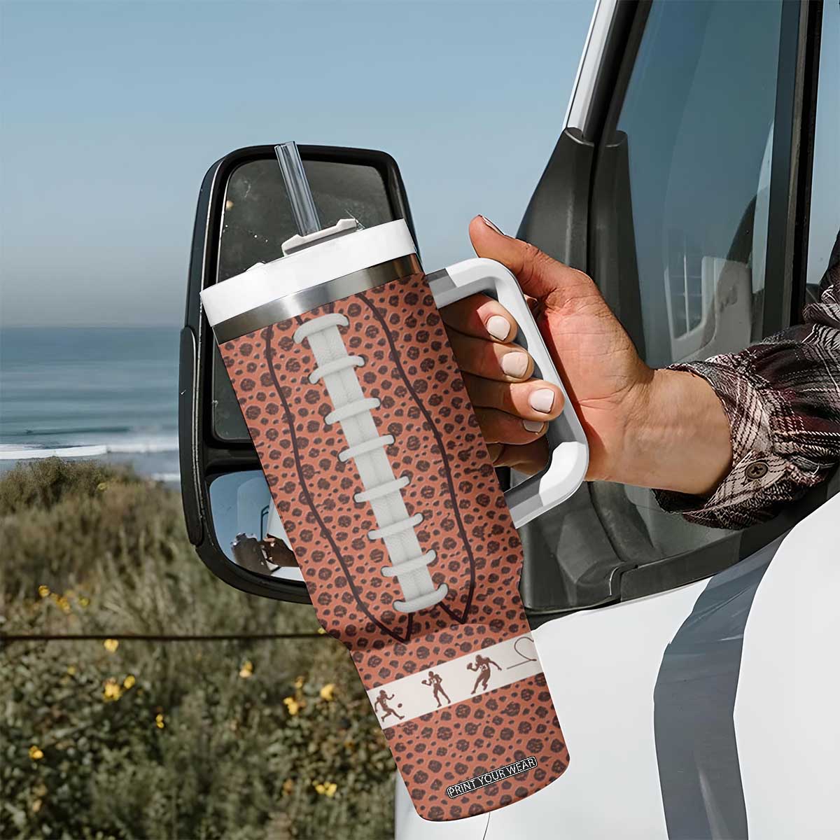 Gifts for Football Lover Tumbler With Handle Touch Down American Football TB09 Print Your Wear
