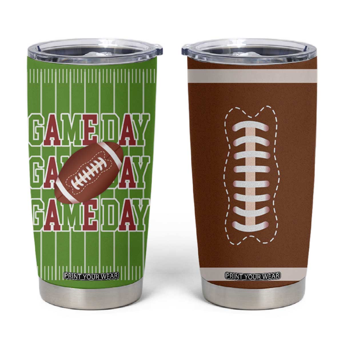 Gifts for Football Lover Tumbler Cup Game Day TB09 Football Ball Print Your Wear