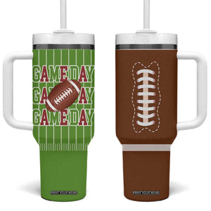 Gifts for Football Lover Tumbler With Handle Game Day TB09 One Size: 40 oz Football Ball Print Your Wear