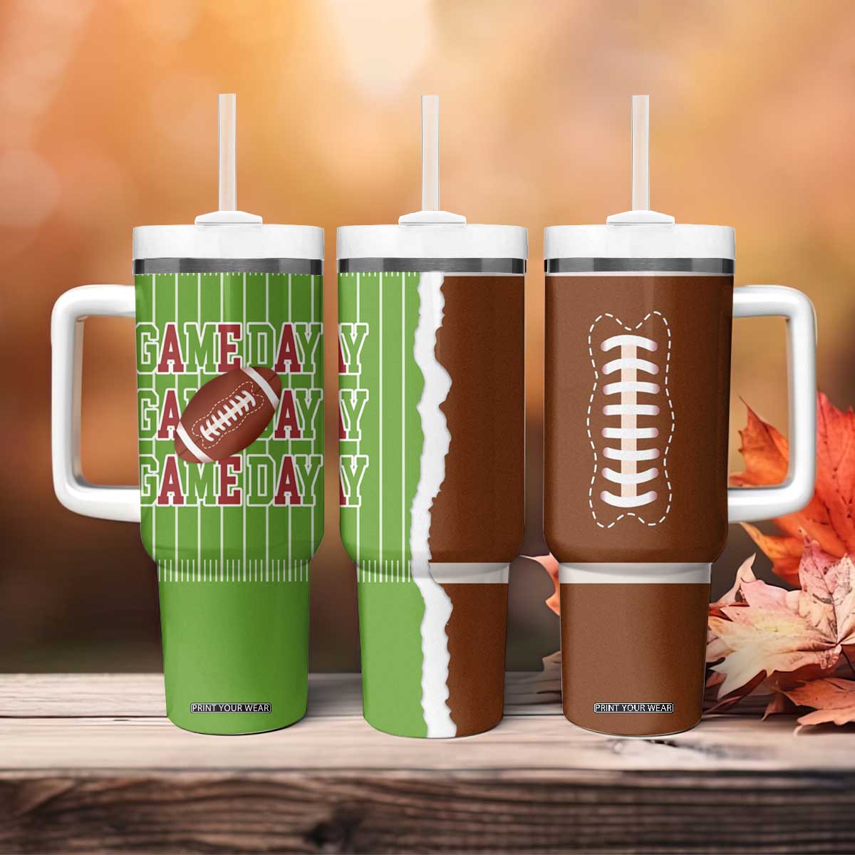Gifts for Football Lover Tumbler With Handle Game Day TB09 Print Your Wear