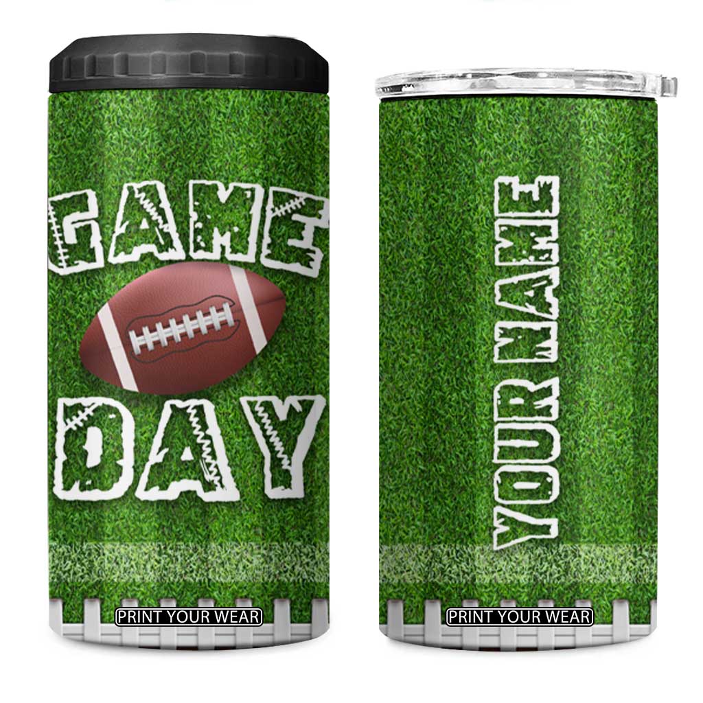 Personalized Gifts for Football Lover 4 in 1 Can Cooler Tumbler Custom Name Game Day TB09 One Size: 16 oz Football Field Print Your Wear