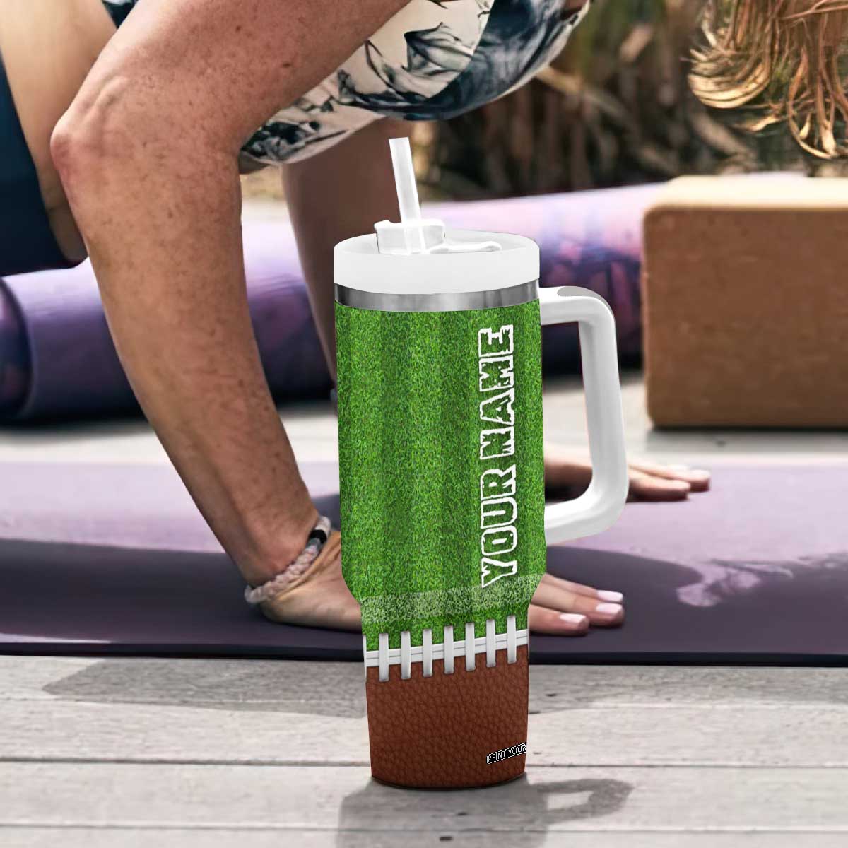 Personalized Gifts for Football Lover Tumbler With Handle Custom Name Game Day TB09 Print Your Wear
