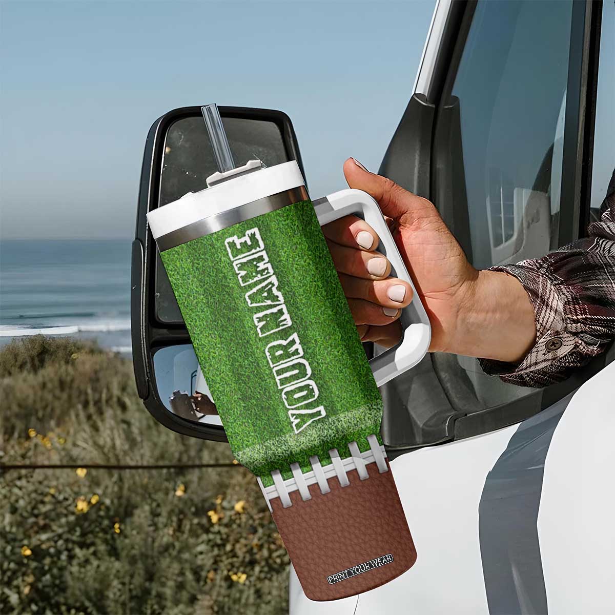 Personalized Gifts for Football Lover Tumbler With Handle Custom Name Game Day TB09 Print Your Wear