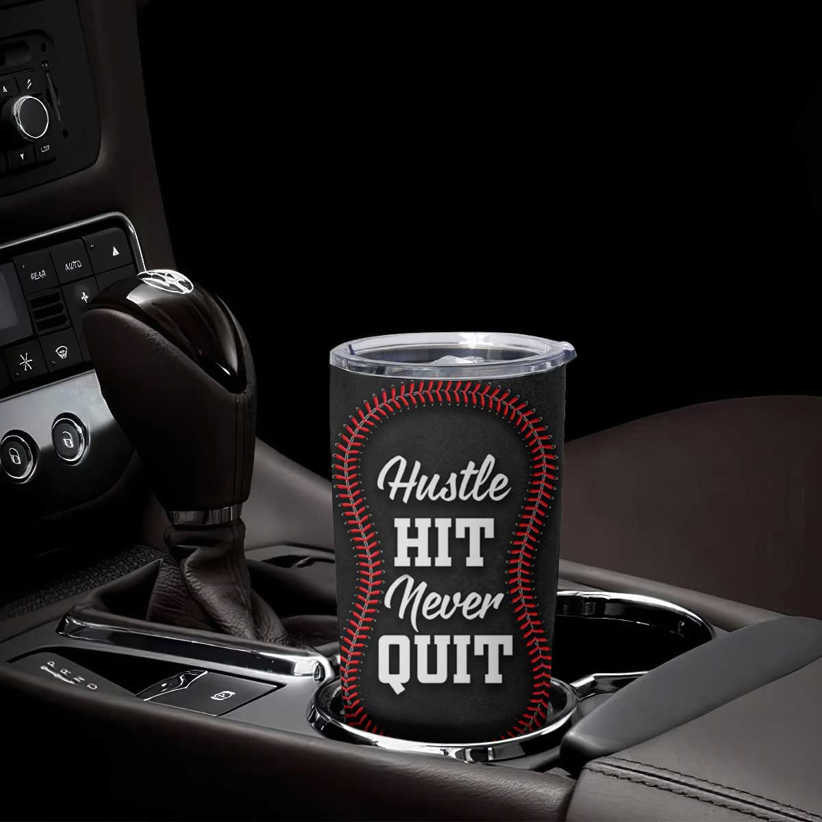 Gifts for Baseball Lover Tumbler Cup Hustle Hit Never Quit TB09 Print Your Wear