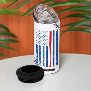 Gifts for Baseball Lover 4 in 1 Can Cooler Tumbler Eat Sleep Baseball Repeat TB09 Print Your Wear
