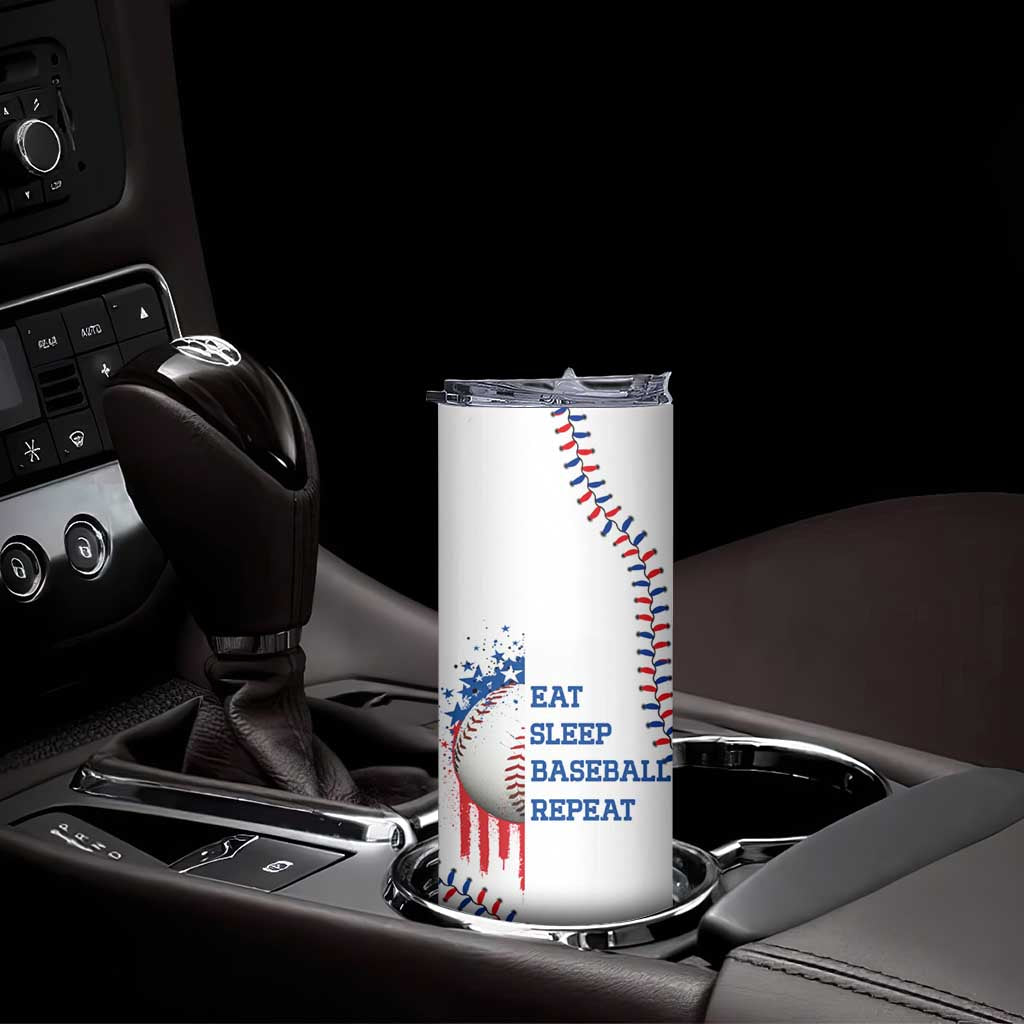 Gifts for Baseball Lover Skinny Tumbler Eat Sleep Baseball Repeat TB09 Print Your Wear