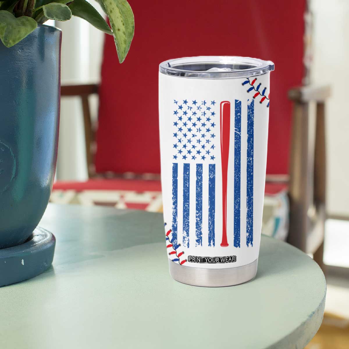 Gifts for Baseball Lover Tumbler Cup Eat Sleep Baseball Repeat TB09 Print Your Wear