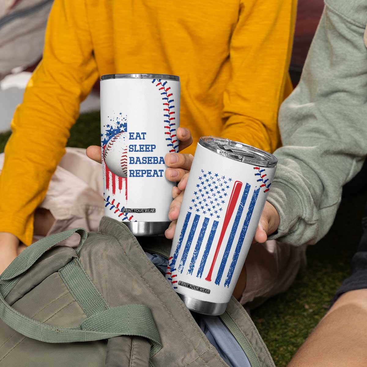 Gifts for Baseball Lover Tumbler Cup Eat Sleep Baseball Repeat TB09 Print Your Wear