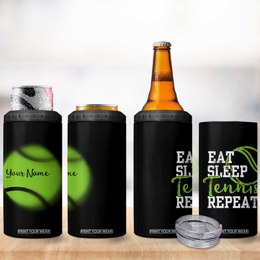 Personalized Tennis Player 4 in 1 Can Cooler Tumbler Custom Name Eat Sleep Tennis Repeat TB09 Print Your Wear