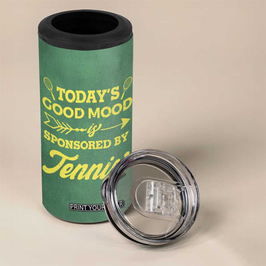 Gifts for Tennis Player 4 in 1 Can Cooler Tumbler Today's Good Mood Is Sponsored By Tennis And Wine TB09 Print Your Wear