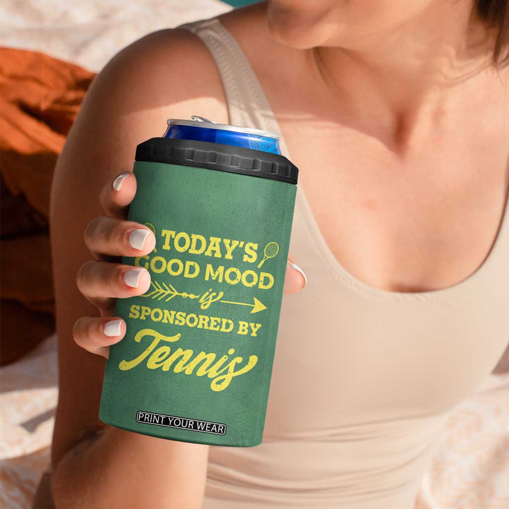 Gifts for Tennis Player 4 in 1 Can Cooler Tumbler Today's Good Mood Is Sponsored By Tennis And Wine TB09 Print Your Wear