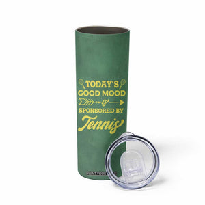 Gifts for Tennis Player Skinny Tumbler Today's Good Mood Is Sponsored By Tennis And Wine TB09 Print Your Wear