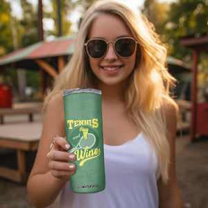 Gifts for Tennis Player Skinny Tumbler Today's Good Mood Is Sponsored By Tennis And Wine TB09 Print Your Wear