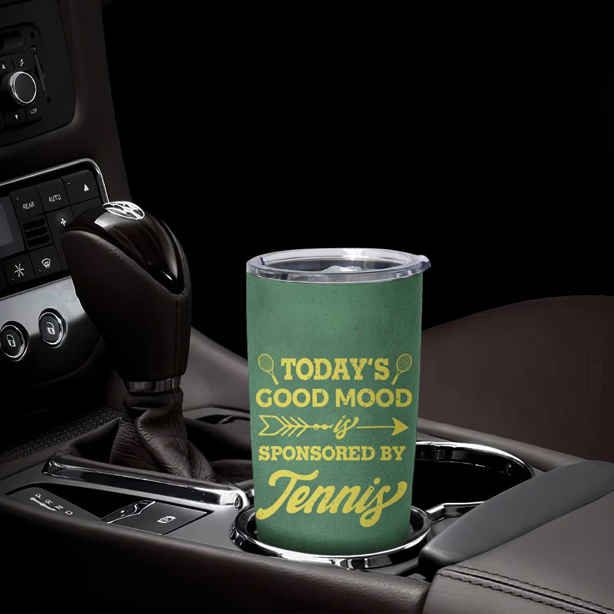 Gifts for Tennis Player Tumbler Cup Today's Good Mood Is Sponsored By Tennis And Wine TB09 Print Your Wear