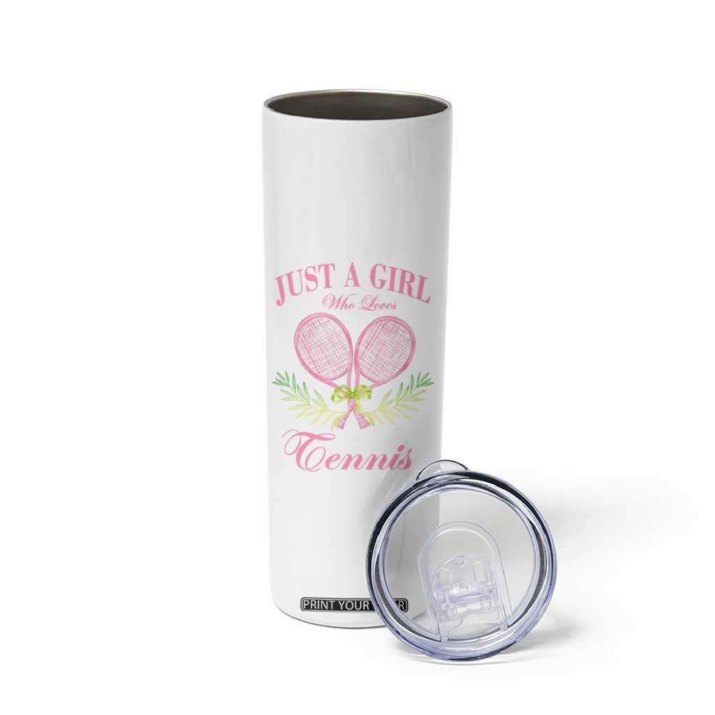 Personalized Tennis Player Skinny Tumbler Custom Name Just A Girl Who Loves Tennis TB09 Print Your Wear