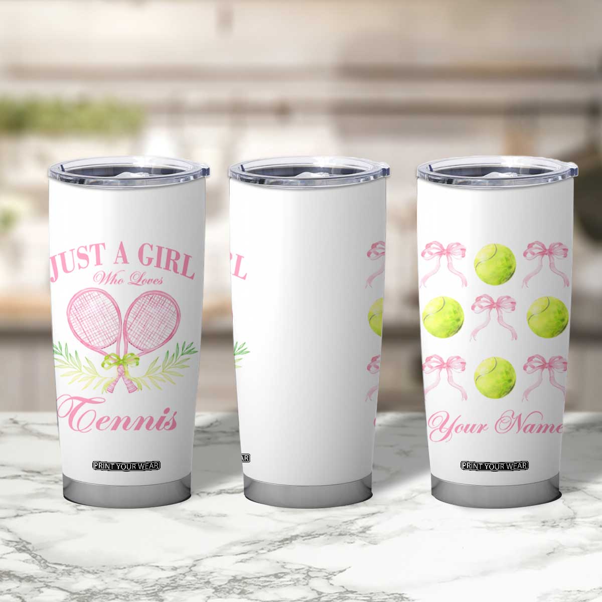 Personalized Tennis Player Tumbler Cup Custom Name Just A Girl Who Loves Tennis TB09 Print Your Wear