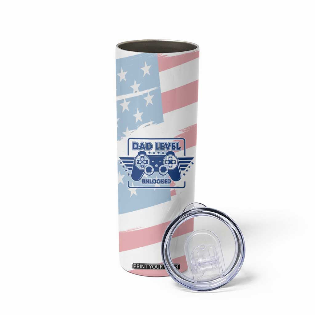 Gifts For New Dad Skinny Tumbler Promoted To Dad Est 2025 Dad Level Unlocked TB09 Print Your Wear