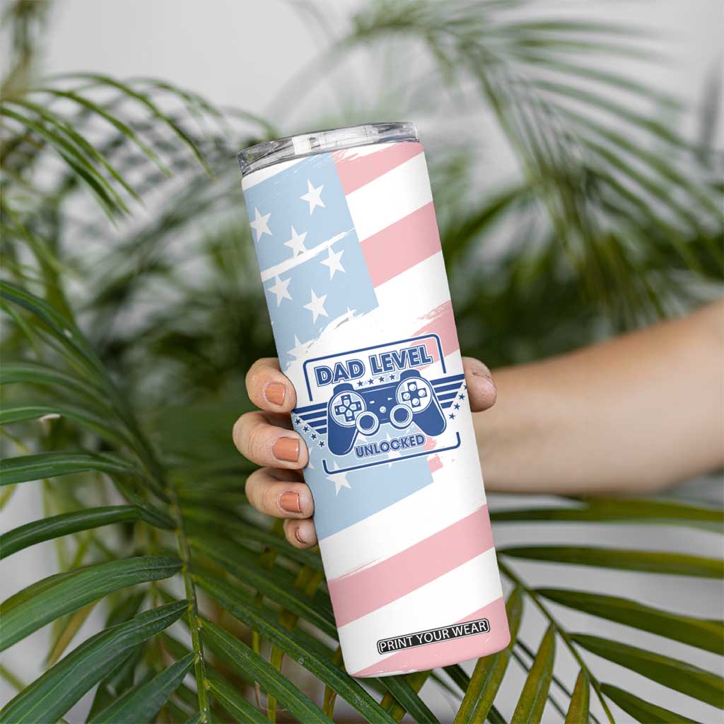 Gifts For New Dad Skinny Tumbler Promoted To Dad Est 2025 Dad Level Unlocked TB09 Print Your Wear