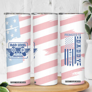 Gifts For New Dad Skinny Tumbler Promoted To Dad Est 2025 Dad Level Unlocked TB09 Print Your Wear