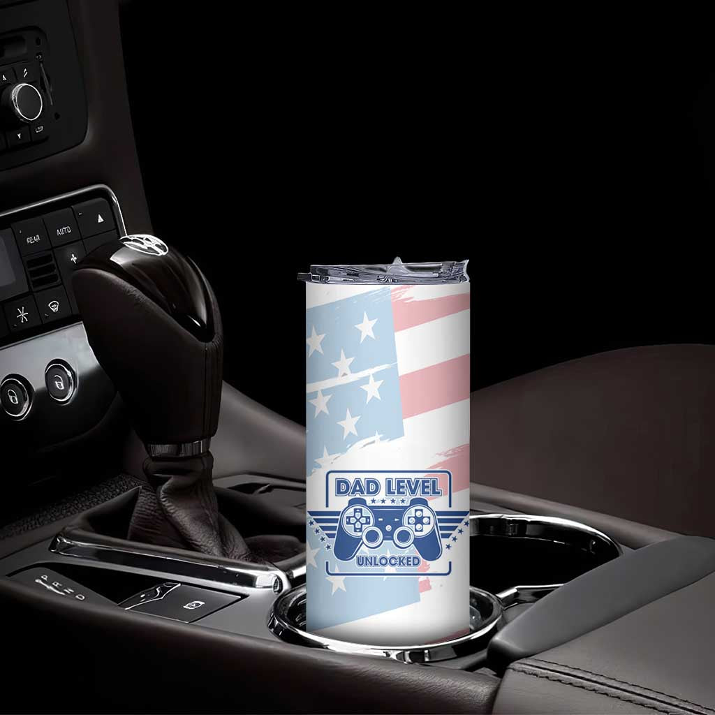 Gifts For New Dad Skinny Tumbler Promoted To Dad Est 2025 Dad Level Unlocked TB09 Print Your Wear
