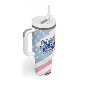 Gifts For New Dad Tumbler With Handle Promoted To Dad Est 2025 Dad Level Unlocked TB09 Print Your Wear